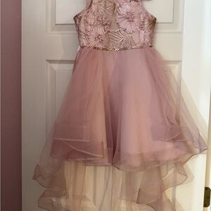 Rare Editions Pink Floral Embroidered Dress